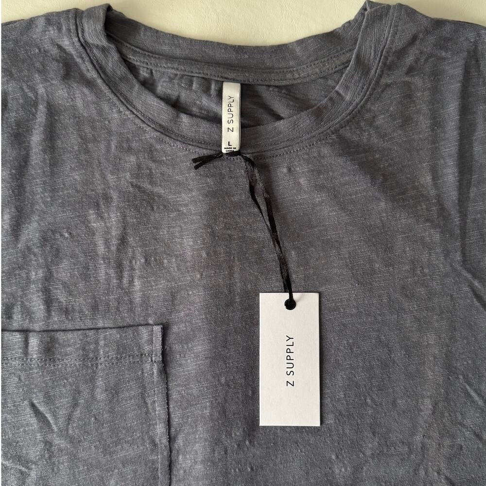 New Z Supply Keeley Crew Tee in Jet Set Grey Women's Size L - Picture 4 of 8